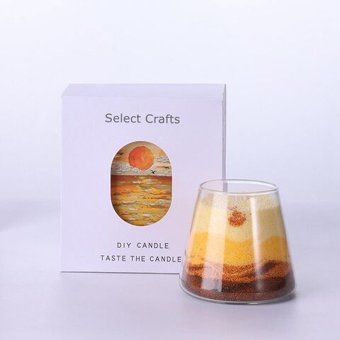Scented Candle Making Kits for Christmas Gift, Artistic Sand Painting Candle Making Supplies Includes Colored Wax Pellet, Essential Oil, Cotton Wick