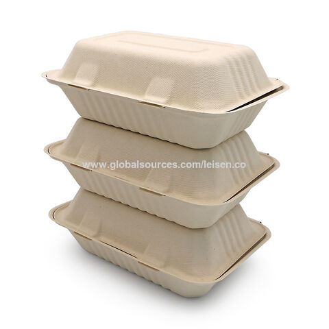 Buy Wholesale China 8 Compostable Clamshell Food Containers, Heavy-duty  Hinged Container, Disposable Bagasse Eco-friendly Natural Sugarcane Take Out  & Sugarcane Food Containers,takeout To Go Box at USD 0.0888