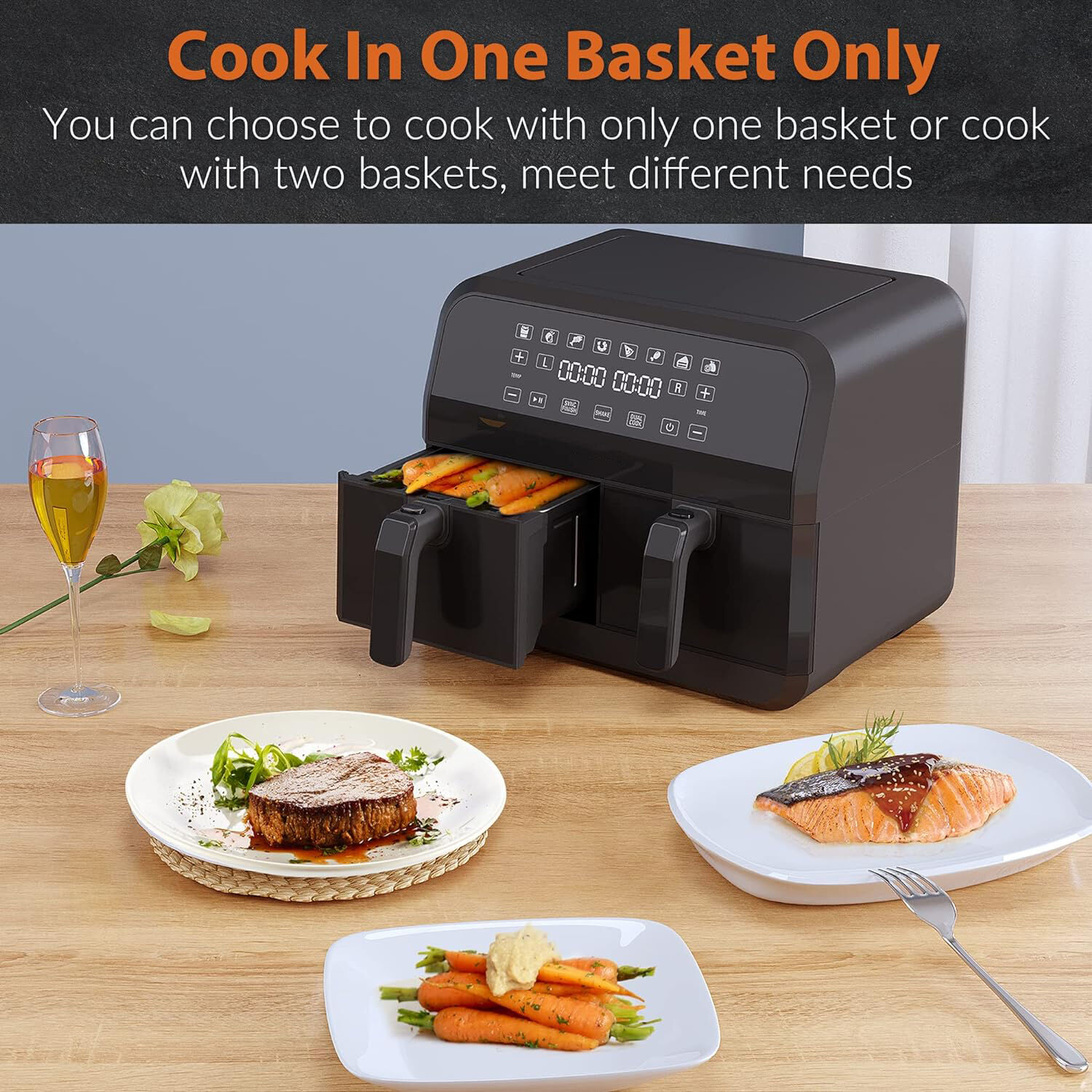 Buy Wholesale China Eap 2-basket Air Fryer, Cook 2 Foods, 2 Ways