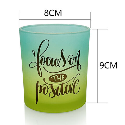 Pots à bougie en verre dépoli coloré, récipient en verre pour bougies