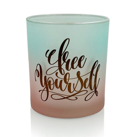 Pots à bougie en verre dépoli coloré, récipient en verre pour bougies