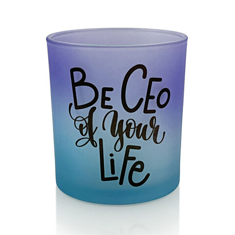 Pots à bougie en verre dépoli coloré, récipient en verre pour bougies