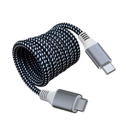Cable USB tipo C a USB C de carga rápida, Cable trenzado de nailon  Compatible con