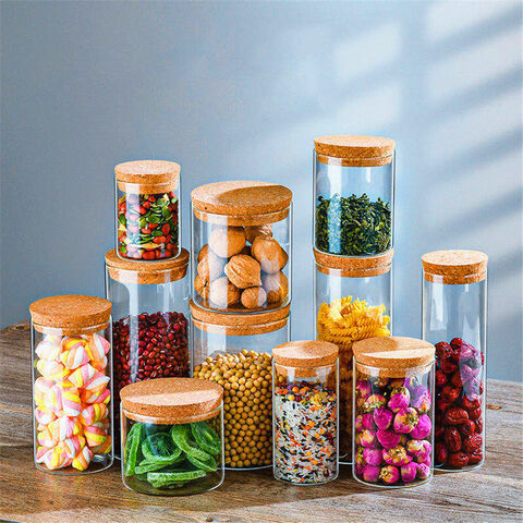 Source Clear Glass Food Storage Containers with Airtight Bamboo
