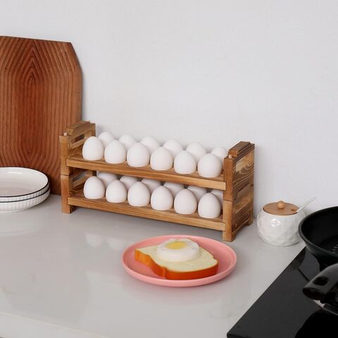 Buy Wholesale China Wooden Egg Holder Countertop Egg Storage Trays  Stackable For 24 Eggs Egg Organizer Kitchen Decoration Egg Container Rack &  Egg Tray at USD 3.8