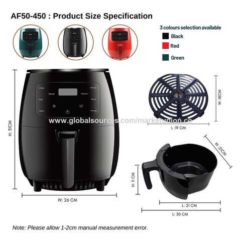 Buy Wholesale China 4.5l Air Fryer W/ Flat Basket, Touch Screen Non-stick  Dishwasher-safe Basket, Use Less Oil For Fast & Air Fryer at USD 16.67