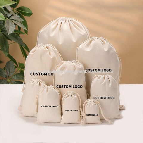 Plain canvas drawstring bags best sale