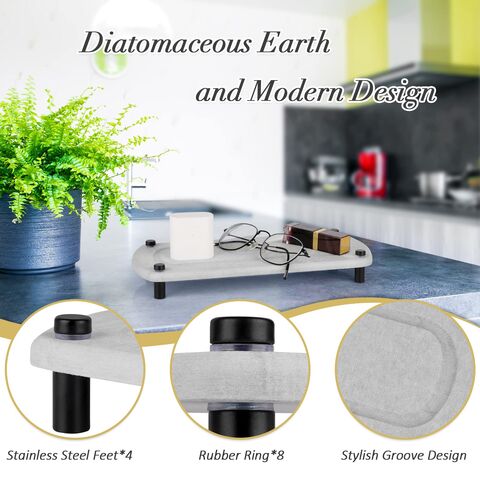 Parutta Quick Drying Stone Mat for Kitchen Counter, Super Absorbent  Diatomaceous Earth Stone Dish Drying Mats, Non-Slip Dish Drying Stone Pad  with