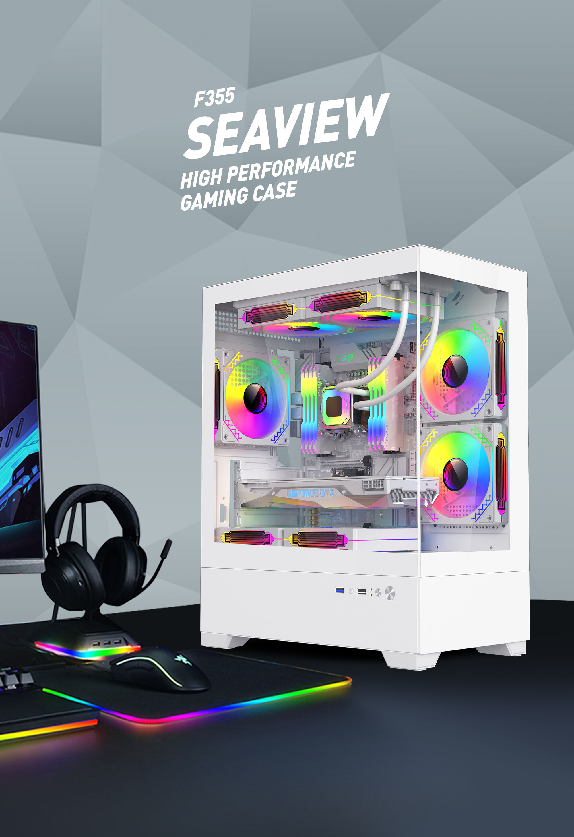 ATX Gaming Case, PC Gaming, Computer Parts, Computer Case, RGB Infinity,  Tempered Glass Design Special Shape Gaming with RGB Fans - China Gaming  Computer Case and Computer Case with RGB Fans price