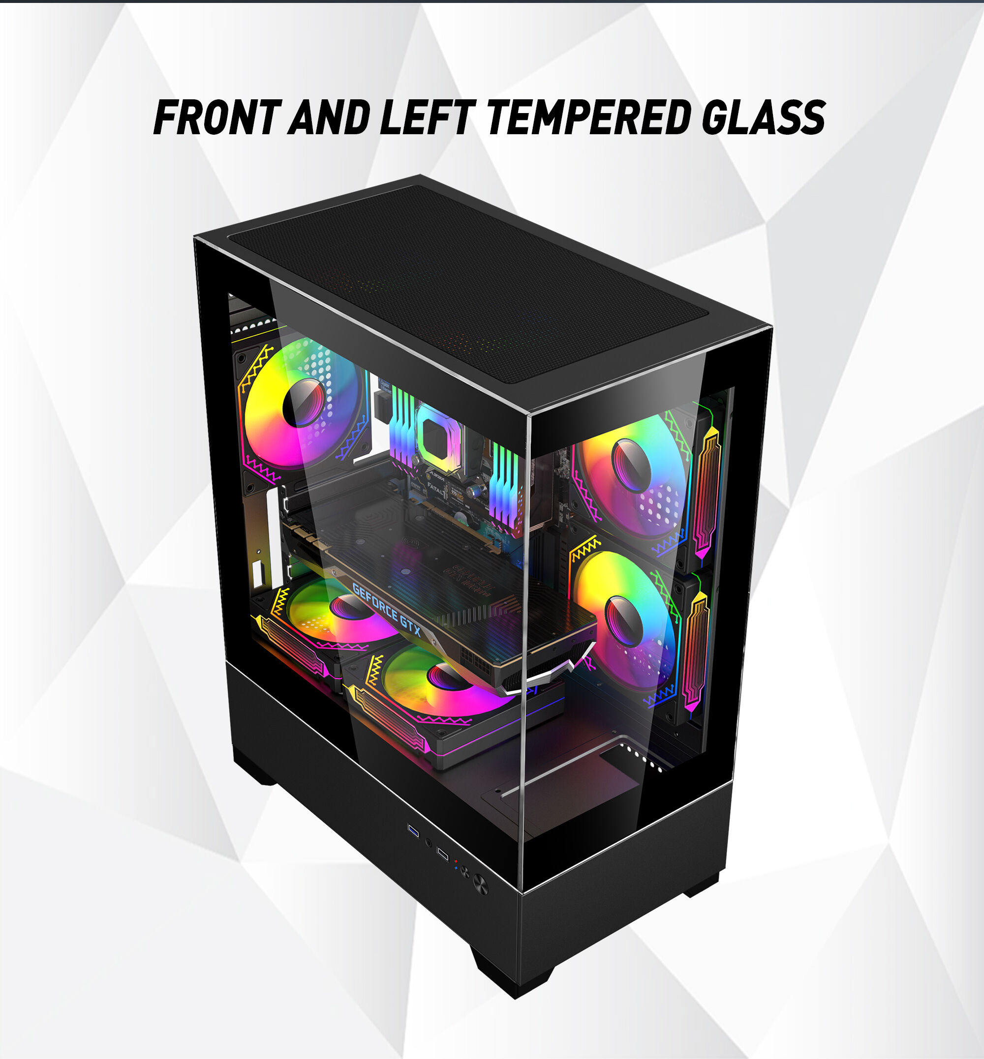 High End Gaming Sea View Case Full Glass Frameless Mini Atx Matx ...