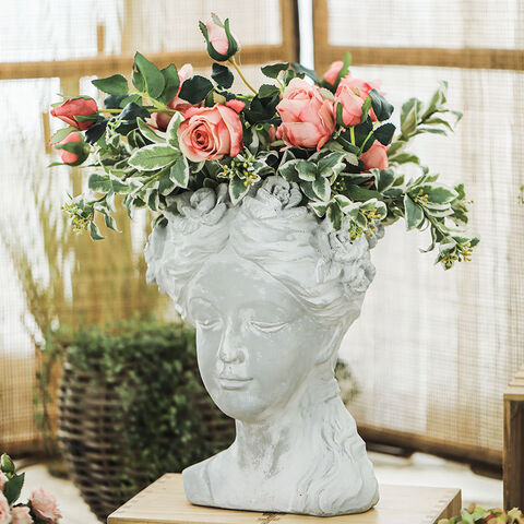 Buy Wholesale China Polyresin Vases Girl Head Planters Face Tabletop  Decoration Resin Flower Pot & Home Decoration at USD 1.45