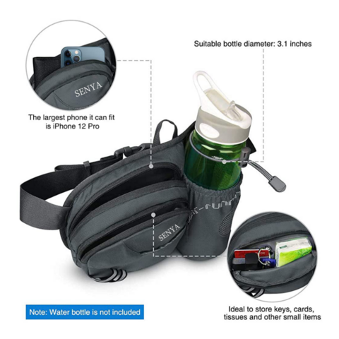 Sacoche Tactique Ceinture MOLLE Flintronic - Nylon 600D - Organisation EDC Pour Randonnée Et Vélo - 12