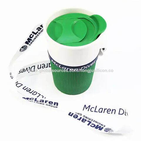 Lanyard portavasos personalizado de PVC o silicona para cerveza, vino y otras bebidas con logo para promociones B2B