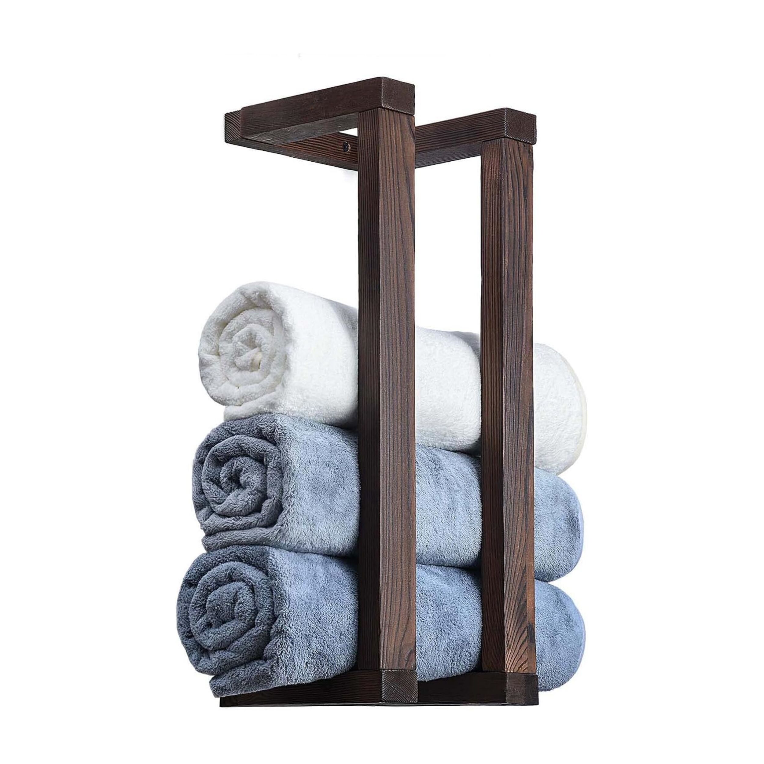 Pince à Linge Géante En Bois - Porte-serviettes Mural - Décoration Rustique - 30 Cm