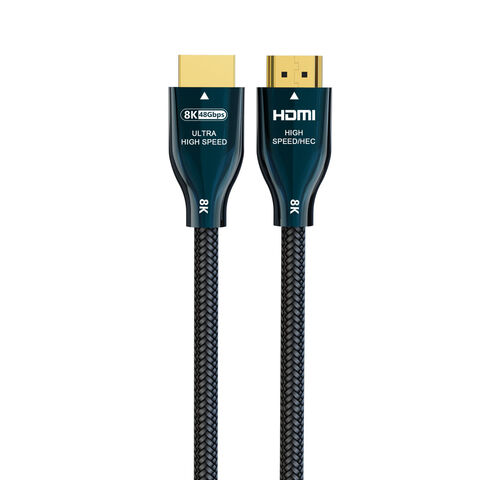 Câble HDMI ultra haute vitesse 48 Gbps certifié 8K@60Hz avec connecteurs plaqués or pour home cinéma