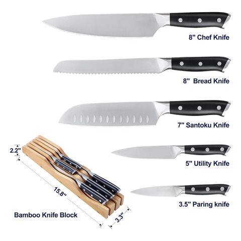 Achetez en gros Couteau En Bambou Organisateur Set Tiroir De Cuisine  Porte-couverts En Bambou Avec Fentes De Couteau Détachable Chine et Bloc De  Couteau à 5.2 USD
