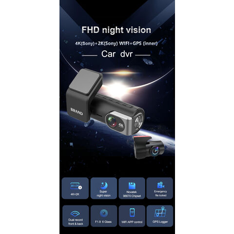 Buy Wholesale China Car Black Box Front 4k 2160p No Screen Metal Shell Car  Dvr Reverse 2k Dual Lens Wifi Gps Night Vision Loop Records Dash Cam & Car  Dvr at USD