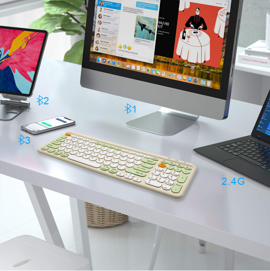 Buy Wholesale China Bluetooth 2.4g Wireless Keyboard Ultra Slim Compact ...