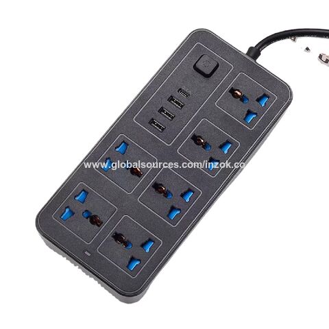 Prises Électriques Multi-Prises Noir, 3000W / 13A Multiprise USB avec  Prises avec 8 Emplacements et 4 USB, Câble 2M Prise UE Protection Contre  Les