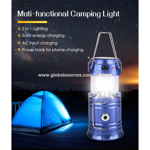Telescopic Camping Emergency Tent Lamp Rechargeable LED Tent Light Lamp  Multifunctional Handheld for Outdoor Hiking