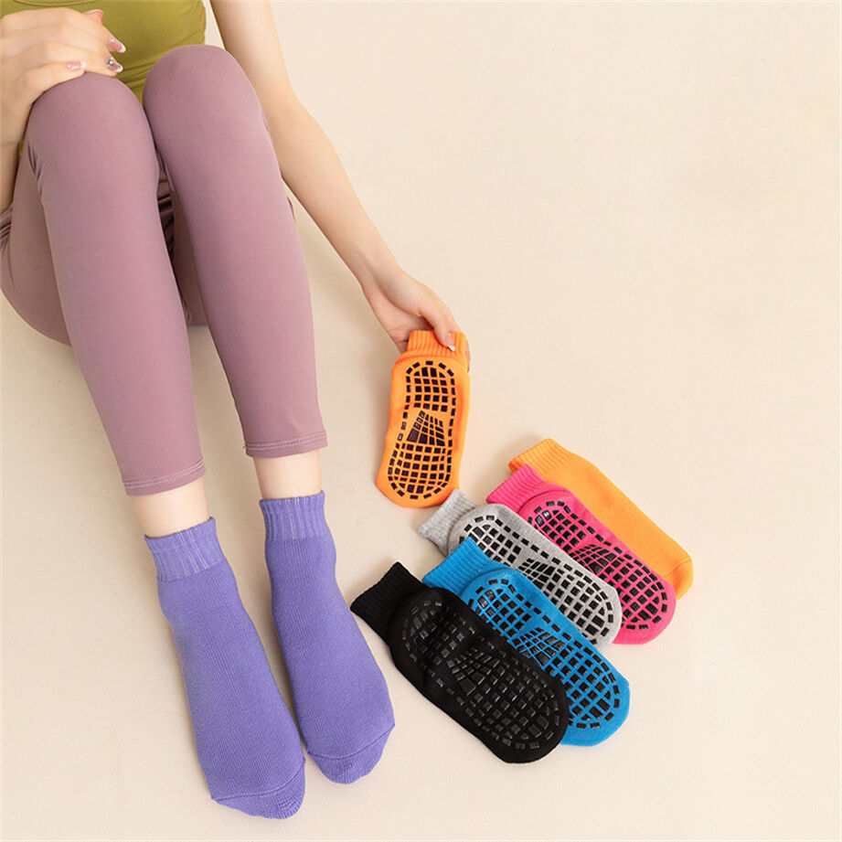 Buy Wholesale China Trampoline Park Sports Grip Socks Anti Slip Silicon Gel  Yoga Jump Cute Factory Custom Children And Adults Jacquard Winter & Sport  Socks at USD 0.45