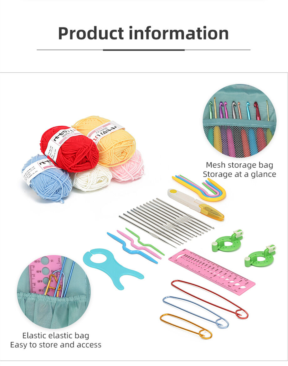 Buy Wholesale China Portable Crochet Needle Sets Starter Kit With Yarn