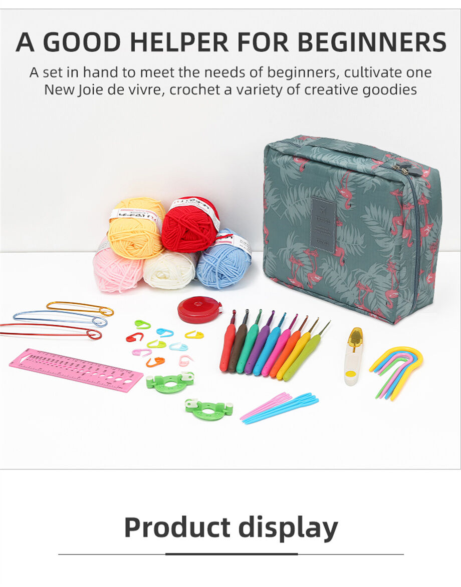 Buy Wholesale China Portable Crochet Needle Sets Starter Kit With Yarn