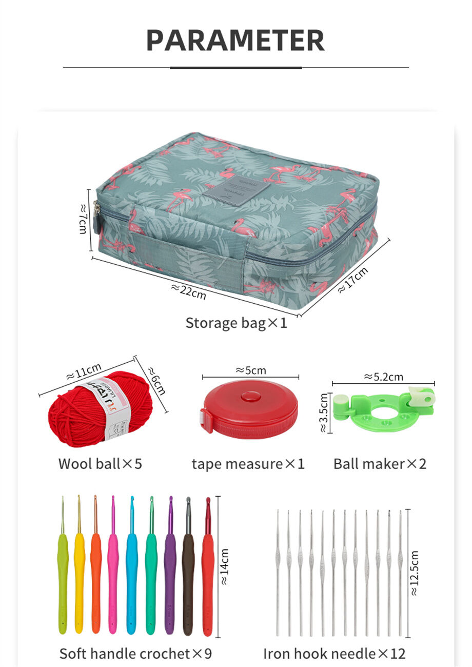 Buy Wholesale China Portable Crochet Needle Sets Starter Kit With Yarn