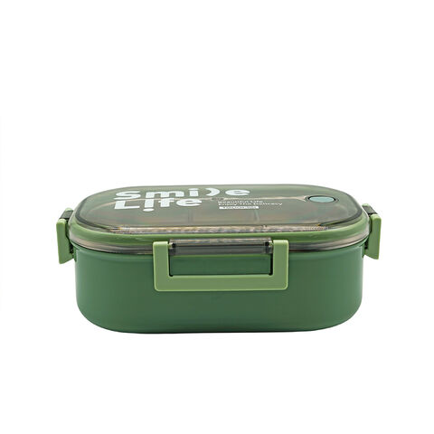 Fiambrera de acero inoxidable, caja Bento de metal a prueba de fugas con 3  compartimentos, caja Bento de 24 onzas, contenedor de comida sin BPA 
