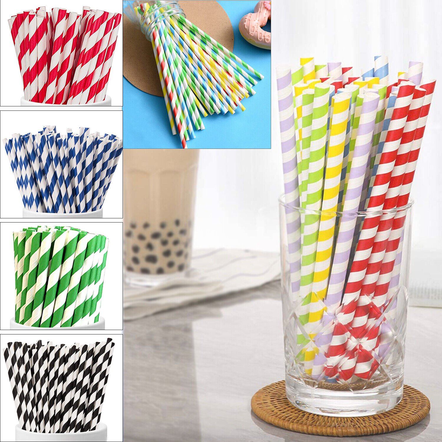 Paper Straw, White Paper Straw Biodegradable Dye-free - Premium Extra ...