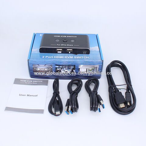 Switch KVM USB-C à 2 ports - HDMI 4K60Hz - Commutateurs KVM