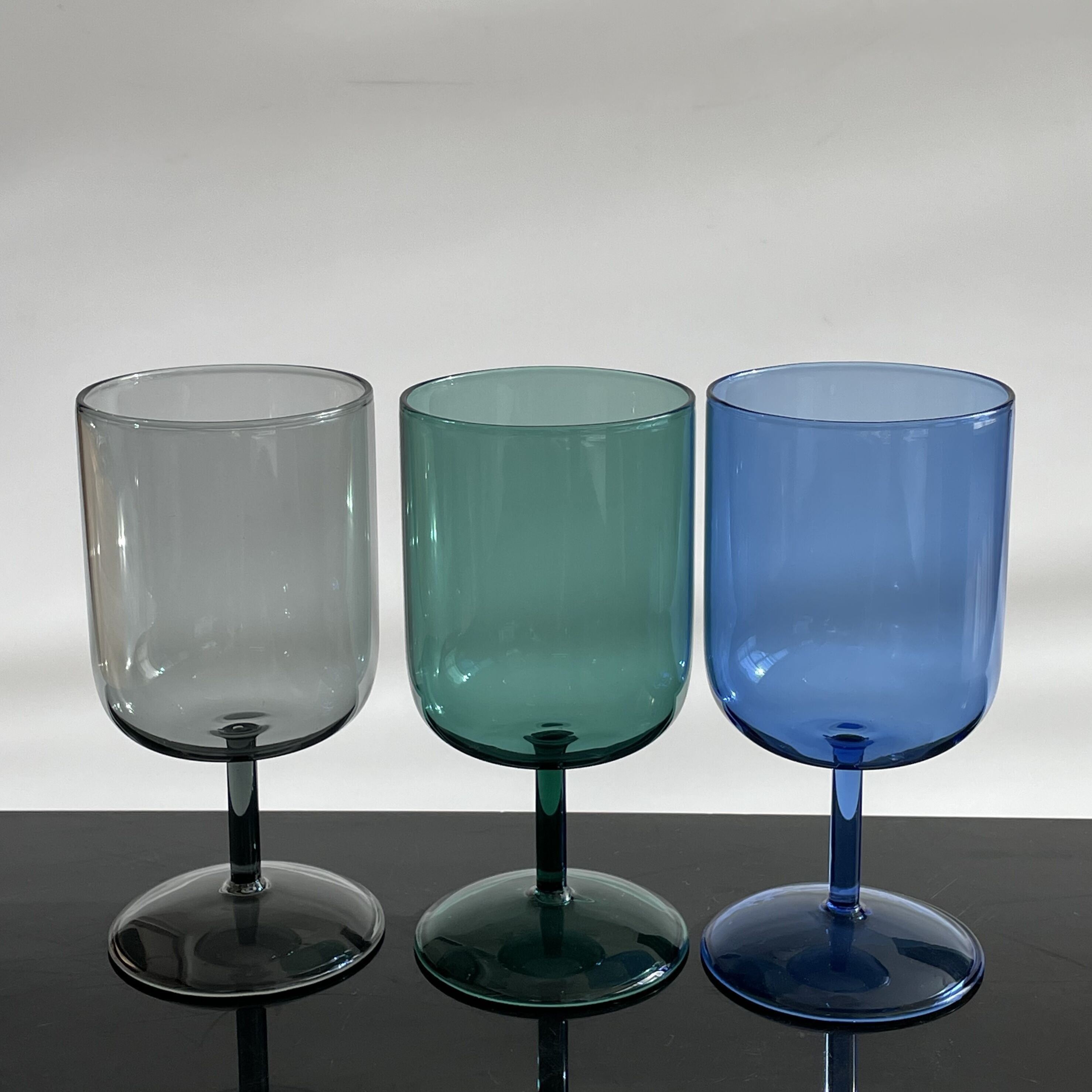 Glass Hurricane Pillar Candle Holder, Short Stem Candlestick, Stemmed