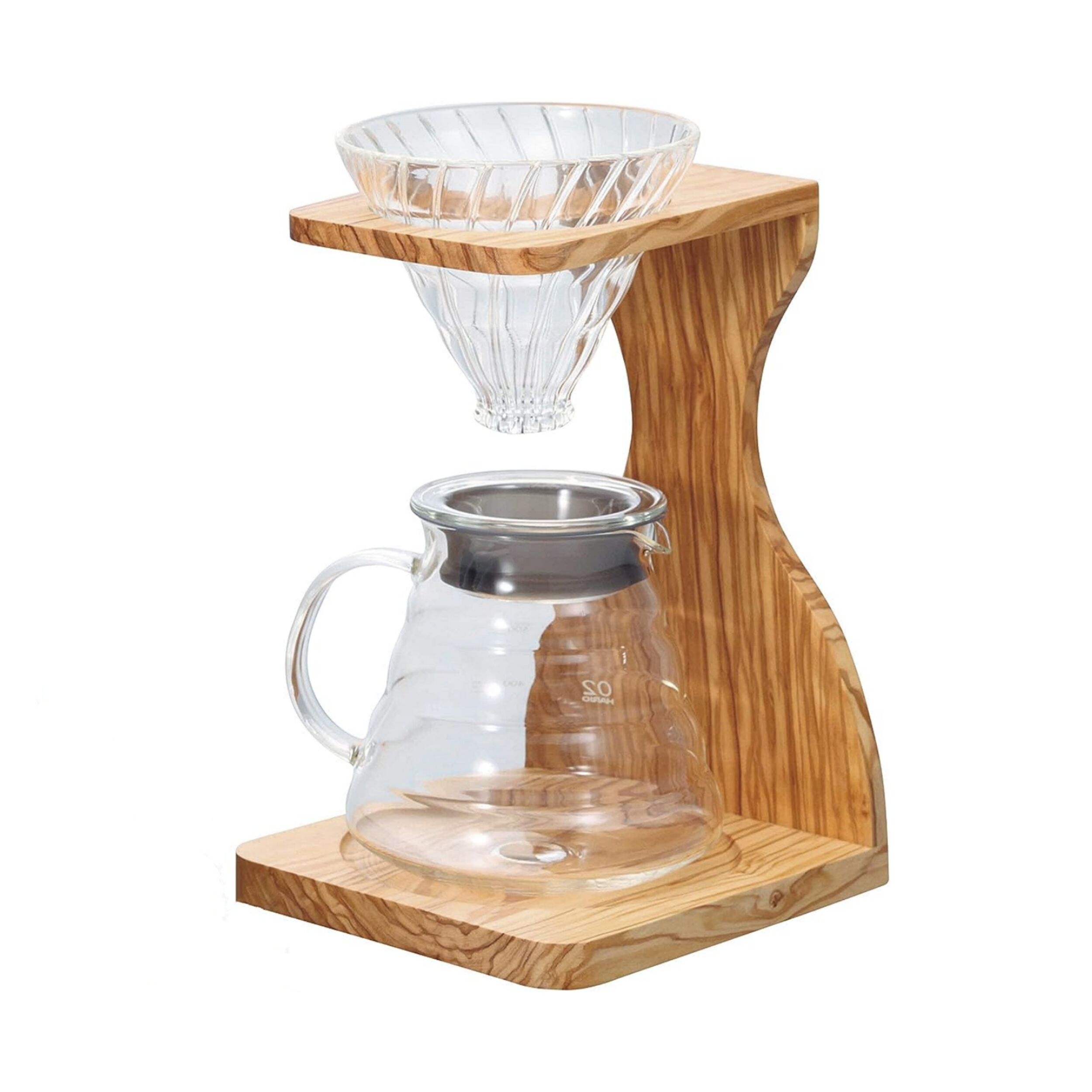 Pour Over Coffee Dripper Wooden Base Filter Stand Rack Manual Coffee Maker  Gold