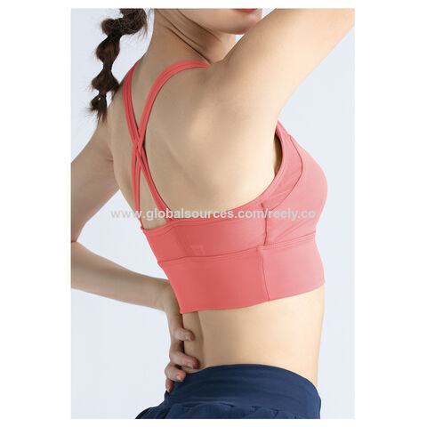 Bulk Buy China Wholesale Women's Running Fitness Nude Feeling Gathering  Cross Back Yoga Vest High-strength Shock-absorbing Sports Bra $5 from  Xiamen Reely Industrial Co. Ltd