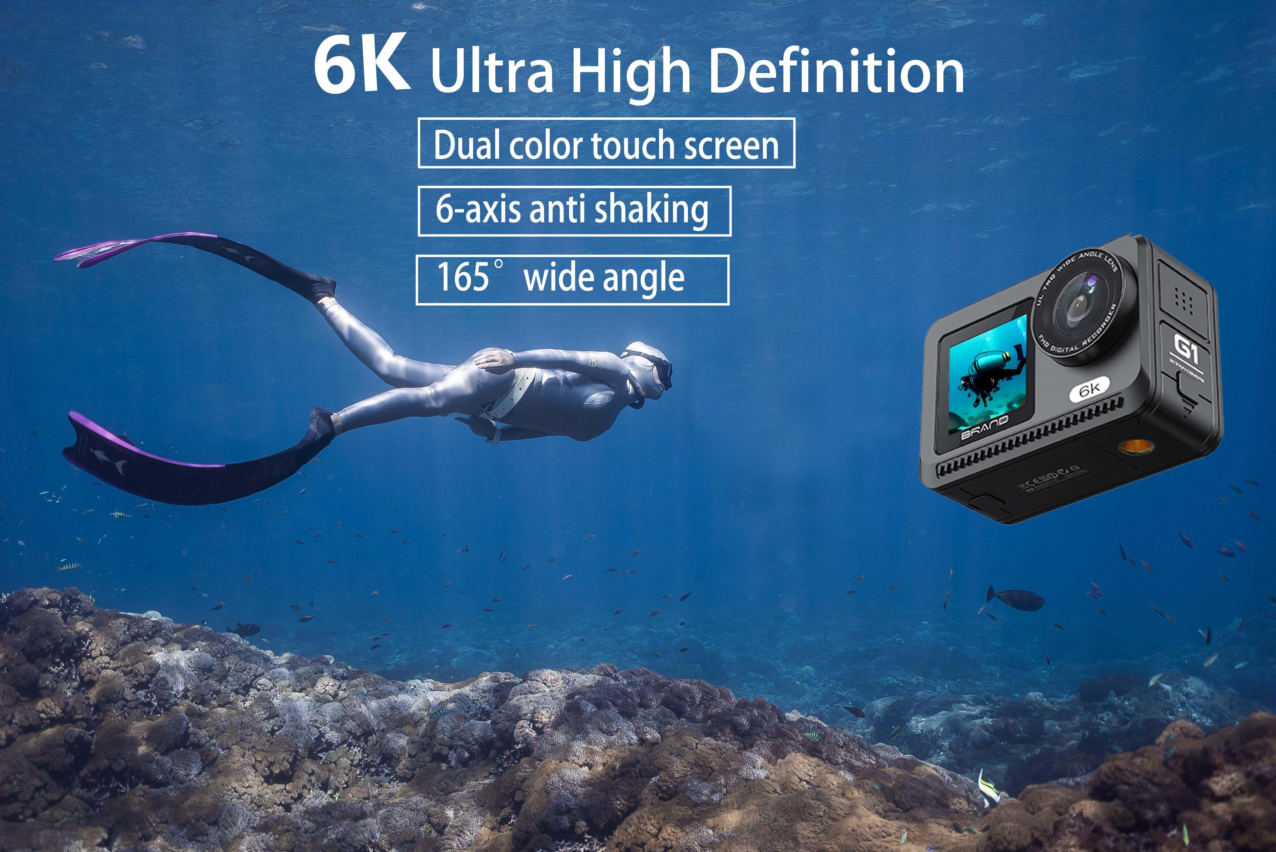 Outdoor Mini Sport Action Camera Ultra 30m 1080p Sous-marin Casque