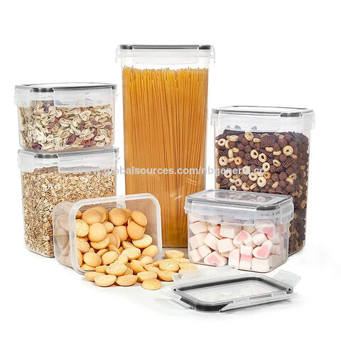 Stackable Plastic Storage Box Food Sealed Jar For Cookie Candy Cereal  Dispenser Kitchen Organizers Airtight Containers Bulk Cans - AliExpress