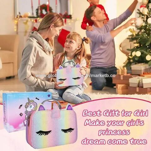 Kids Makeup Kit for Girl-Washable Makeup for Kids with Colorful Unicorn Bag