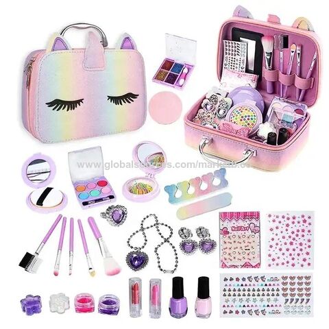 Kids Makeup Kit for Girl-Washable Makeup for Kids with Colorful Unicorn Bag