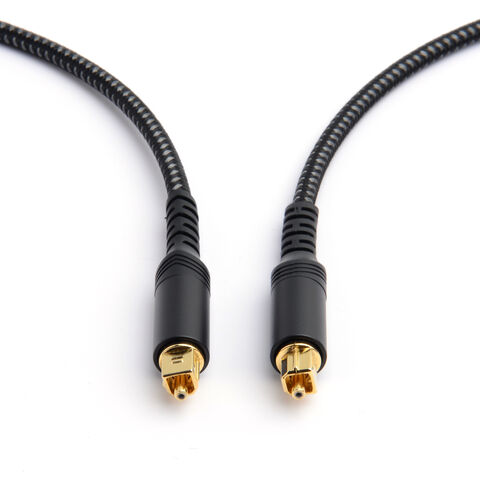 Digitales optisches Toslink-Audiokabel (bis zu 22,8 Meter, Glasfaserkabel, CL3-zertifiziert für die Installation in der Wand, 24K vergoldet)
