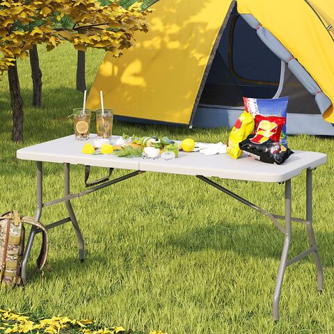 Portable Folding Wooden effect Camping Table Picnic BBQ Egg Roll