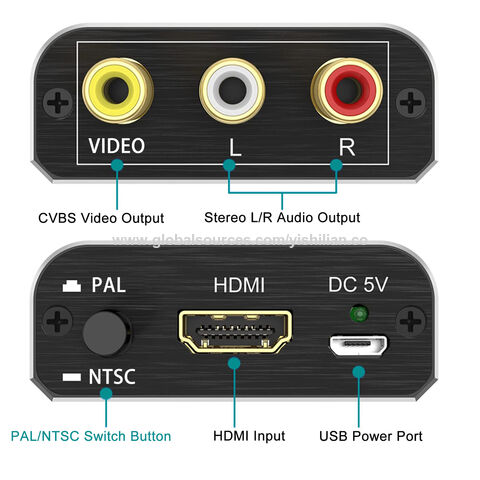 HDMI a RCA, cable convertidor HDMI a RCA, convertidor HDMI 1080P a AV 3RCA  CVBs Video Compuesto Audio Soporta TV Stick, Roku, Chromecast, Apple TV