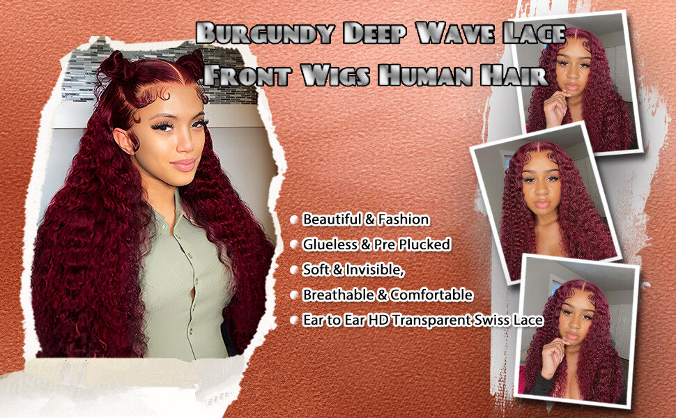 180% Density HD Lace Front Wigs Human Hair Deep Wave Wig 13x4 Lace Frontal  Wigs Human Hair 22 Inch Curly Wigs for Black Women Pre Plucked with Baby  Hair Natural Hairline Natural