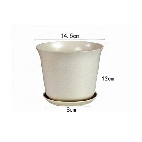 Vaso de plástico biodegradável de palha de trigo para suculentas - Vasos de jardim de plástico para plantas no atacado