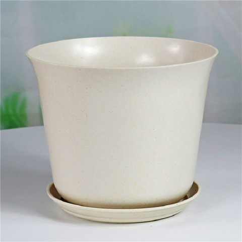 Vaso de plástico biodegradável de palha de trigo para suculentas - Vasos de jardim de plástico para plantas no atacado