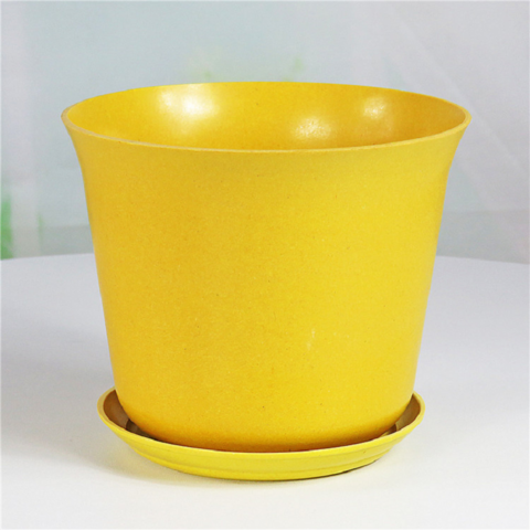 Vaso de plástico biodegradável de palha de trigo para suculentas - Vasos de jardim de plástico para plantas no atacado