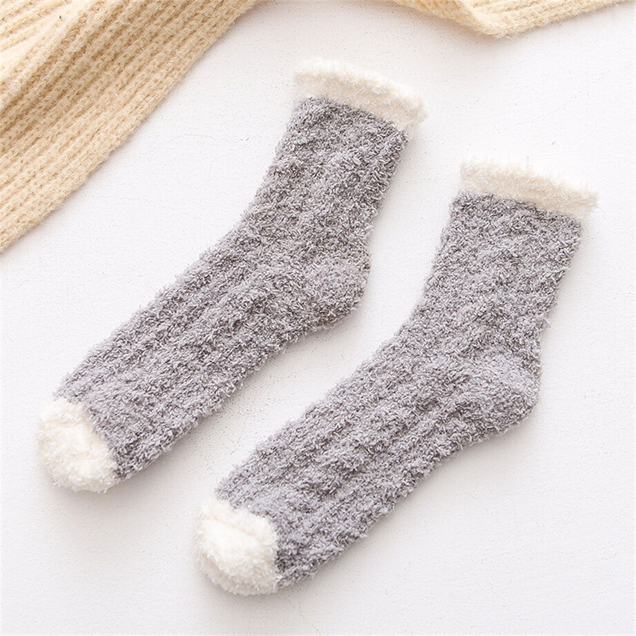 Buy Wholesale China Women's Cozy Winter Sleep Bed Socks Girls Ladies Floor Home  Fluffy Warm Hosiery Coral Velvet Fuzzy Christmas Socks & Socks at USD 0.55