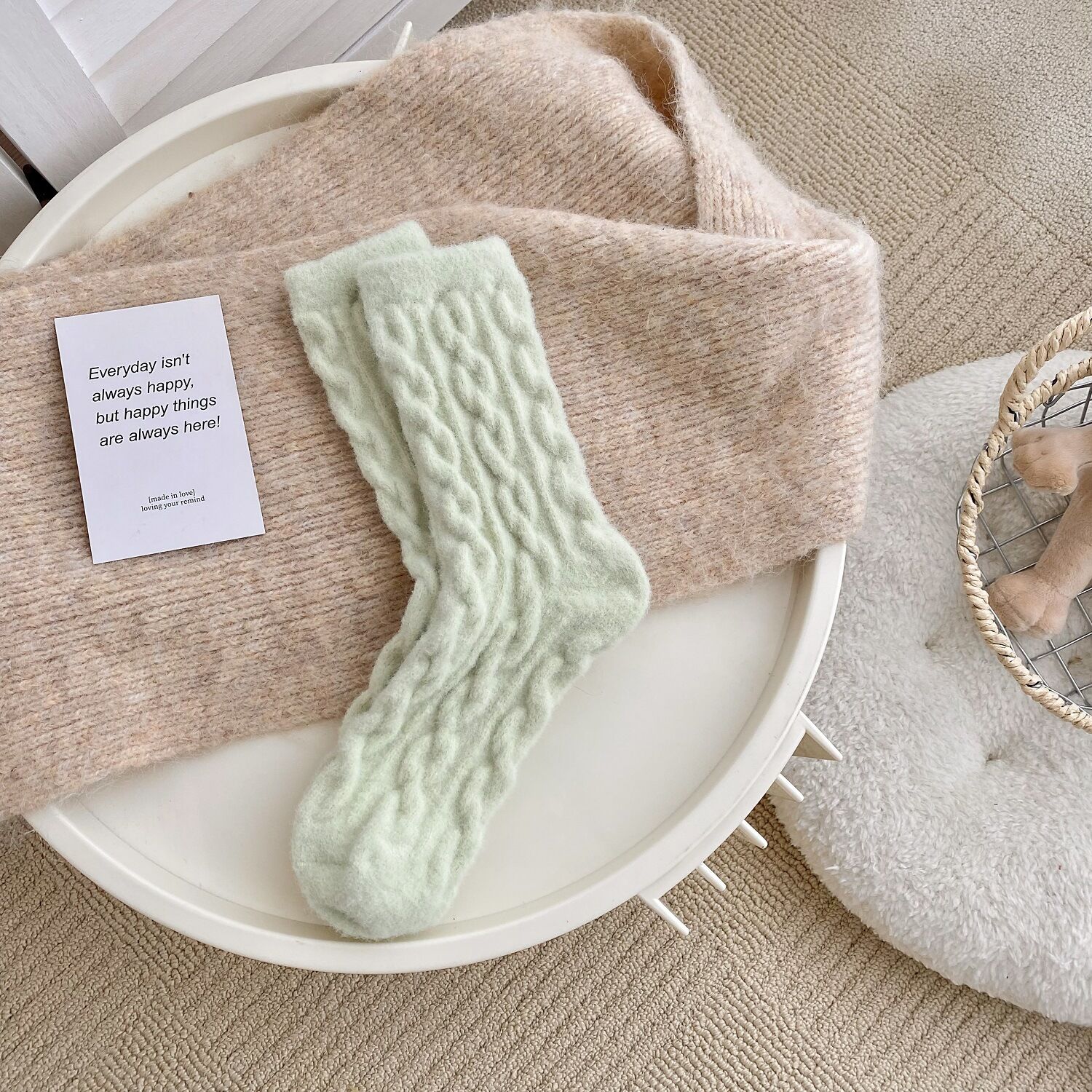 4pairs Women's Fuzzy Socks Cute Animal Plush Socks Slipper Winter Fluffy  Cozy Cabin Warm Soft Comfy Home Socks, Free Shipping For New Users