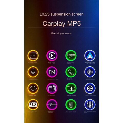 Apple Carplay sans Fil & Android Auto sans Fil, Stéréo de Voiture à écran  Tactile 7 Pouces avec Mains Libres Bluetooth, WiFi, AirPlay, Transmission  FM, Mirror Link : : High-Tech