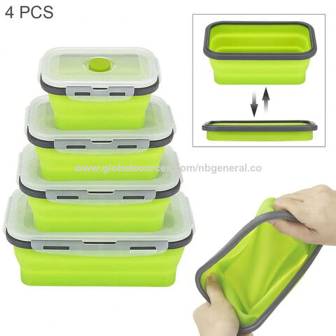 Buy Wholesale China Food Grade Microwavable Telescopic Collapsable Rubber  Silicone Lunch Box 500ml Foldable Food Storage Containers Custom Logo &  Silicone Lunch Box at USD 1.19