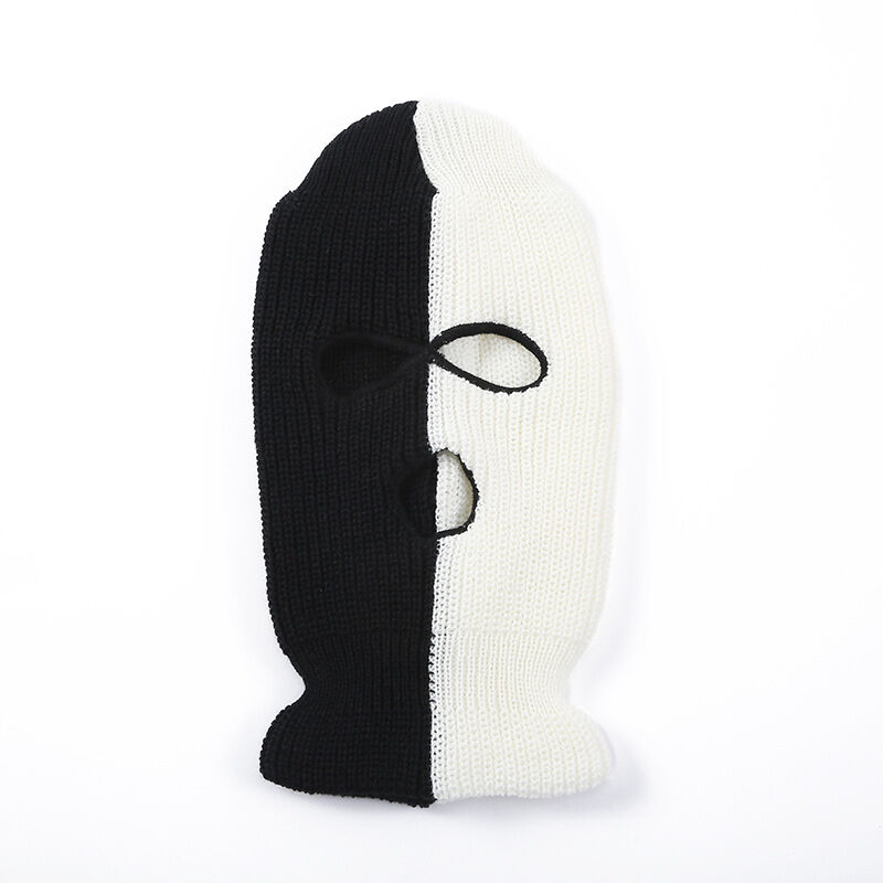2 trous Masque tricoté d'hiver, couvre-visage complet pour sports de